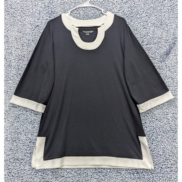 Soft Surroundings Tops - Soft Surroundings Tunic Top Size M Bishop Minimalist Art Deco Boho Office Black